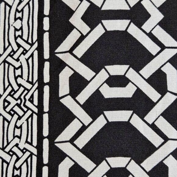 Cache Black White Geometric Print High Low Geometric Print Semi Sheer Tank Top - Picture 5 of 8